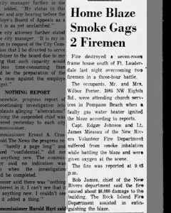 1963-06-14 - House fire, 2 FF's injured, New Rivers, Rock Island VFD's
